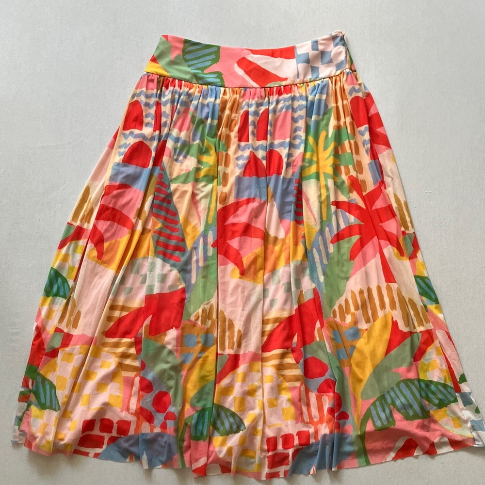 FARM Rio Multicolor Tropical Maxi Skirt in Red, Green & Yellow